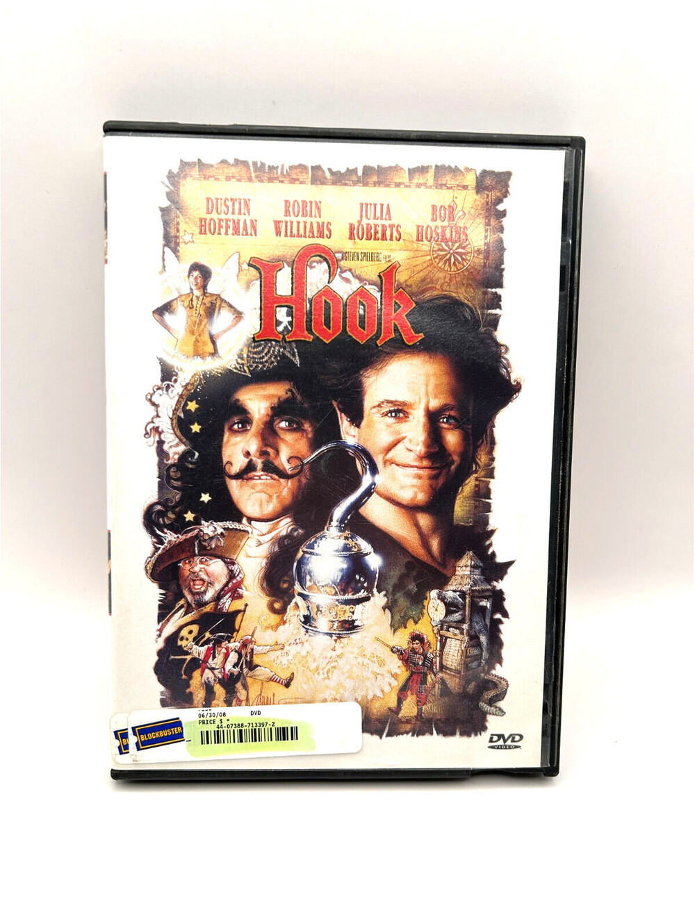 Hook DVD 1991 Steven Spielberg Robin Williams Dustin Hoffman Blockbuster Case